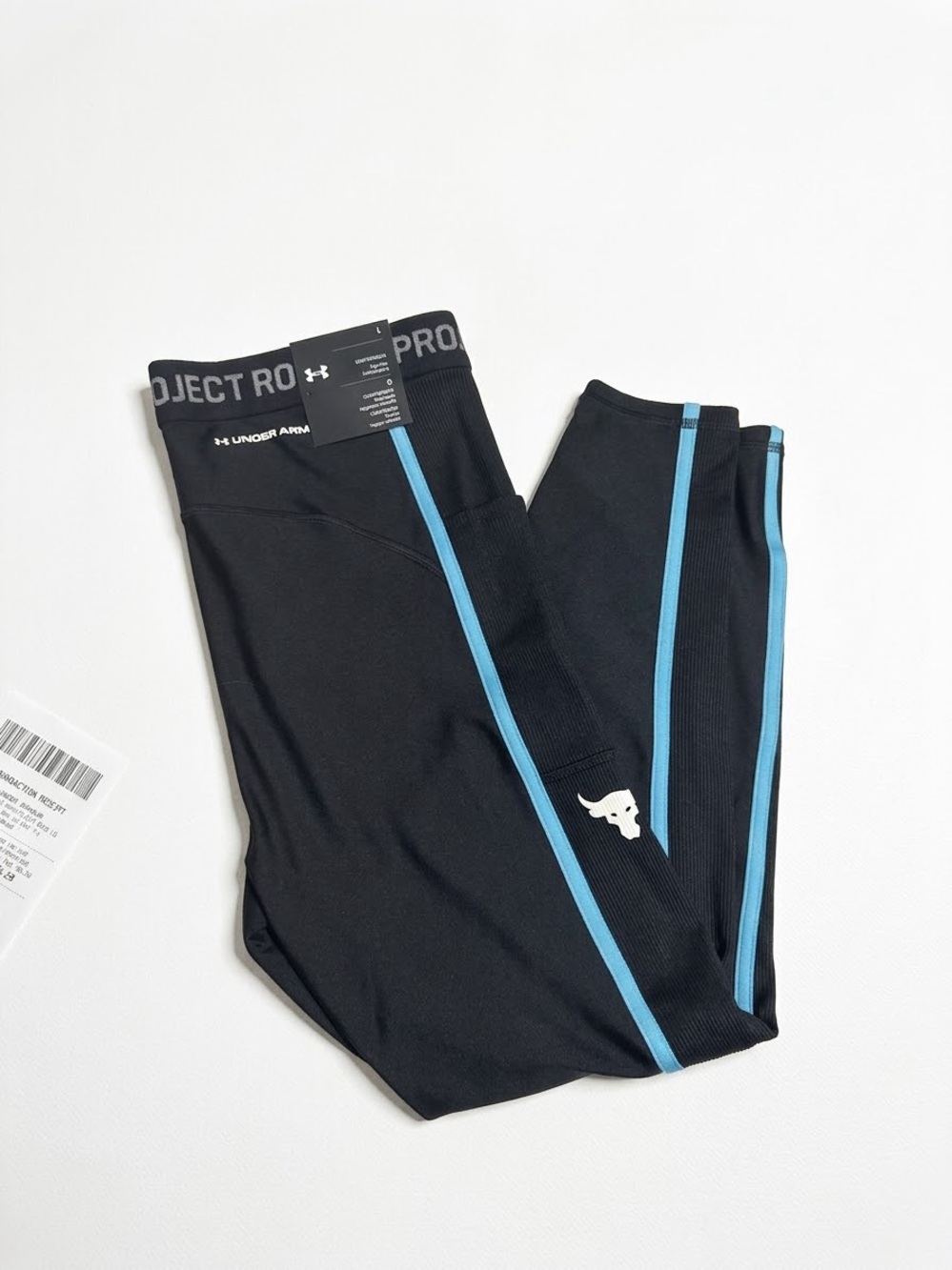 Under Armour Project Rock HeatGear Ankle Leggings Black Blue Size L